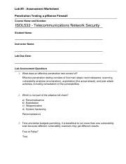 NetSec V03 Lab05 AW Pdf Lab 5 Assessment Worksheet Penetration