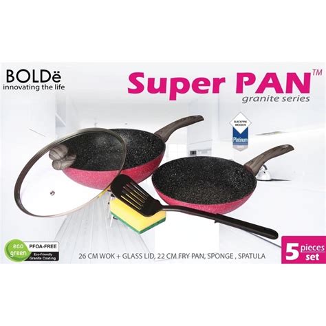 Jual BOLDE SUPER PAN BLACKPINK SET 5 PCS TEFLON WAJAN SUTIL Shopee