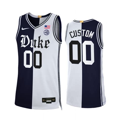 Custom Duke Blue Devils Black White Jersey 2021 22 Cameron Brotherhood