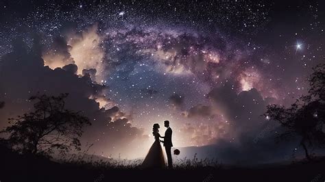 Wedding Starry Sky Purple Romantic Background Wedding Starry Sky Purple Background Image And