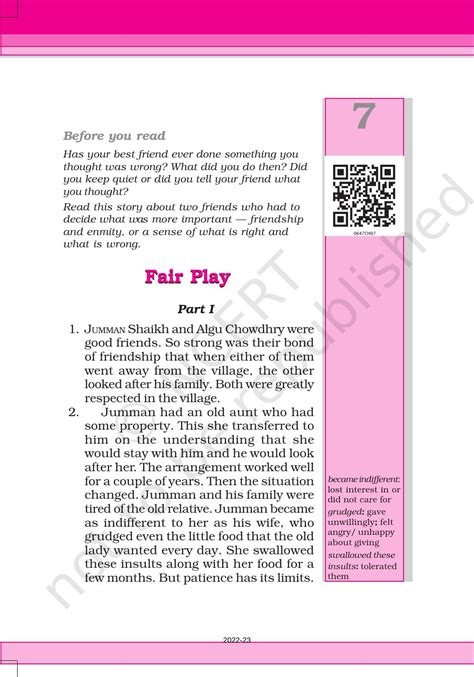 NCERT Book For Class 6 English Honeysuckle Chapter 7 Fair Play