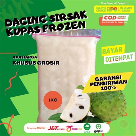 Jual PROMO GROSIR DAGING SIRSAK KUPAS BEKU FROZEN SOURSOP 1KG BUAH