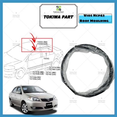 ORIGINAL Toyota Vios NCP42 ROOF MOULDING LINING RUBBER OUTER STRIP