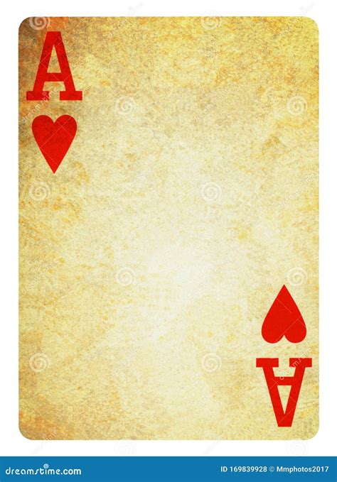 Ace Of Hearts Vintage Playing Card Isolated On White Stock Illustration Illustration Of