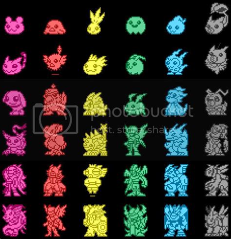 Digimon LCD Evolution Chart