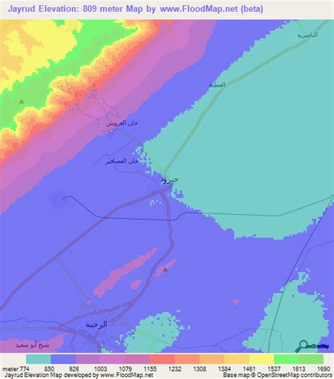 Elevation Of Jayrudsyria Elevation Map Topography Contour