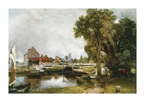 dedham lock  mill premium giclee print john constable