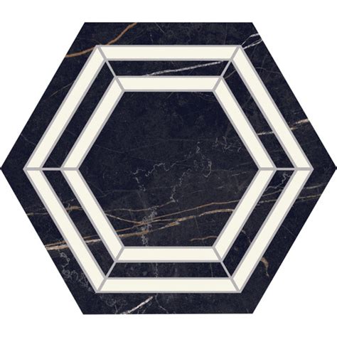 Perpetuo Tuxedo Matte Hexagon Deco 8 Tiles Direct Store