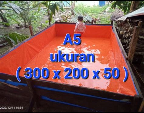 TERPAL KOLAM IKAN KOTAK TYPE A5 UKURAN 300 X 200 X 50 BAHAN ASLI