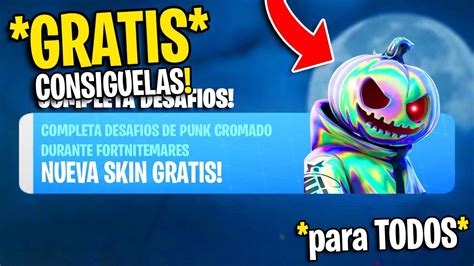 Como Conseguir La Skin Gratis De Halloween En Fortnite 😱🎁 Skin De Calabaza Cromada ¡gratis