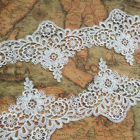 2 Yards Ivory Lace Trim Floral Bridal Veil Alencon Lace Trim Etsy