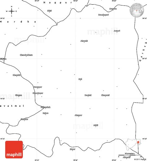 Blank Simple Map of Chandrapur