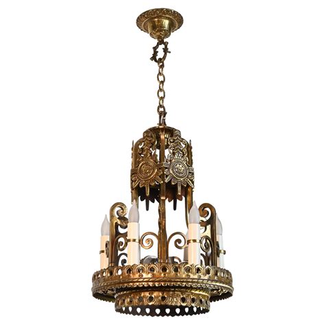 Classic Five Light Antique Spanish Revival Chandelier At 1stdibs