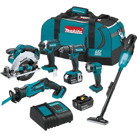 Makita 18V Lithium-Ion Cordless 6-Piece Kit (Drill-Driver/ Impact ...