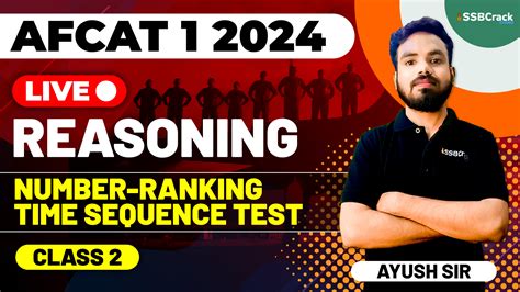 AFCAT 1 2024 Exam Reasoning Live Number Ranking Time Sequence Test