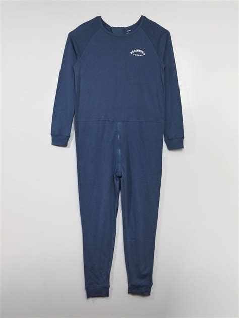 Pyjamapak Met Ritssluiting Makkelijk Aan Te Trekken Blauw Kiabi