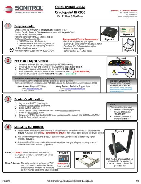 SONITROL CRADLEPOINT IBR600 SERIES QUICK INSTALL MANUAL Pdf Download ...