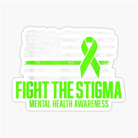 Fight The Stigma American Flag Mental Health Awareness Sticker By Timothycarlsted Redbubble