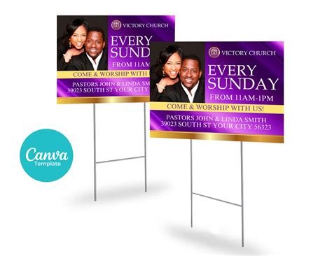 Church Yard Sign Template - Etsy