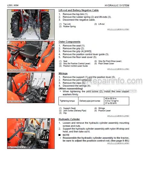 Kubota L2501 Workshop Manual Tractor