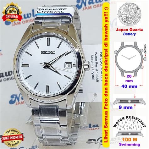 Jual Seiko Quartz Sur P Classic Sapphire Silver Jam Tangan Pria