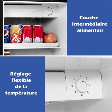 Relax4life Mini Frigo 46l Congélateur Porte Réversible Température