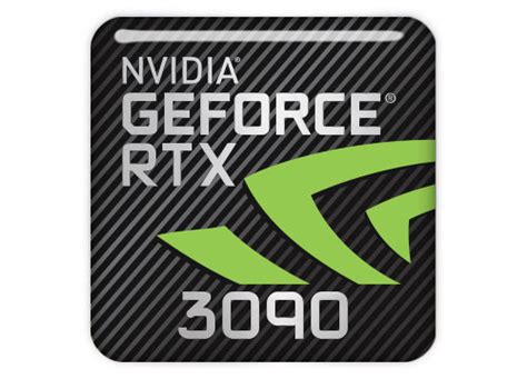 nVidia GeForce RTX 3090 1"x1" Chrome Effect Domed Case Badge / Sticker ...