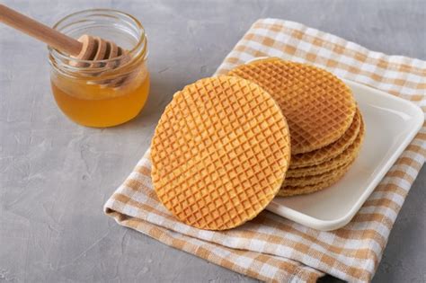 Gaufres Hollandaises Stroopwafel Gaufre Sirop Gaufre Caramel Photo