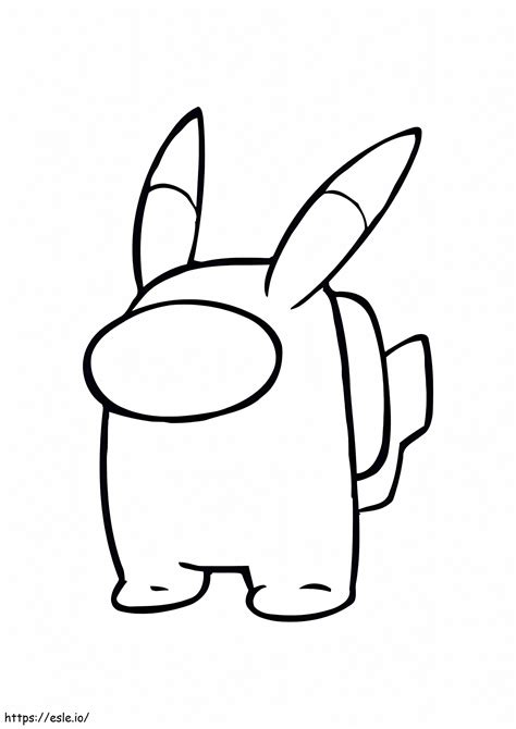 Among Us Skin Pikachu Coloring Page