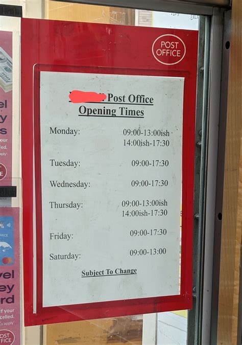 My Actual Local Post Office Opening Hours Rcasualuk