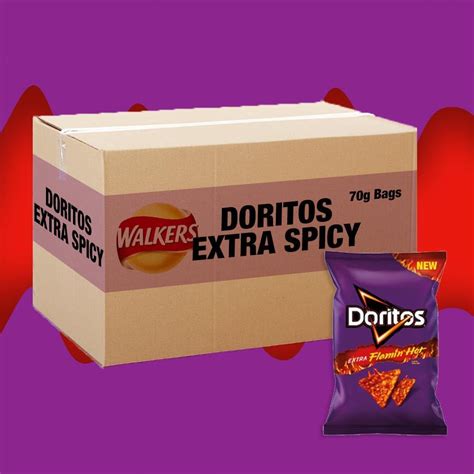 Walkers New Extra Flamin Hot Flavoured Sharing Bag Crisps Case Of 15