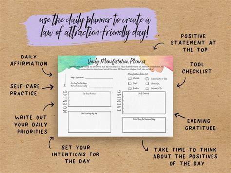 Printable Manifestation Planner Law Of Attraction Planner Manifesting