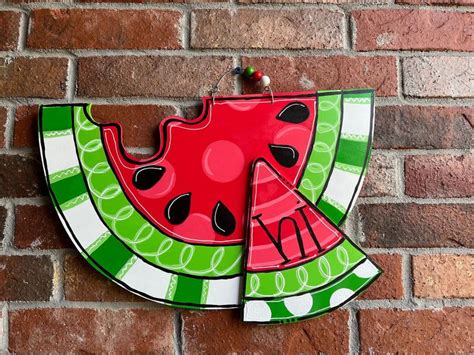 Watermelon Slice Hanger Summer Door Hanger Watermelon Door Hanger