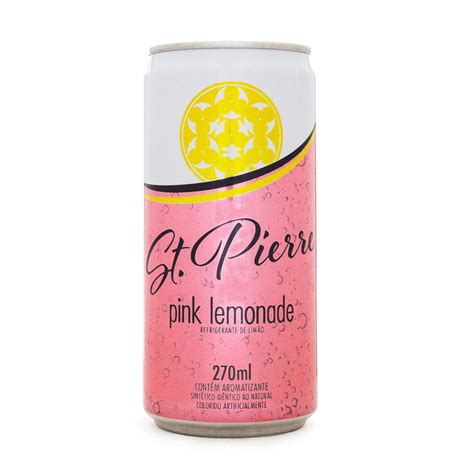 Kit 24 Agua Tônica St Pierre Pink Lemonade Lata 270ml No Shoptime