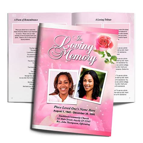 Petals Funeral Booklet Template – Funeral Program-Site Funeral Programs ...