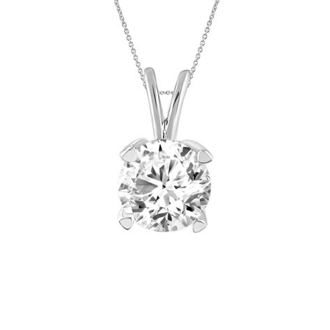 Solitaire Ladies Pendant 033ct Round Diamond 14k White Gold Rogers