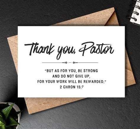 Thank You Pastor Chronicles 15 7 Leadership Pastoral Appreciation Bible Verse Christian Faith