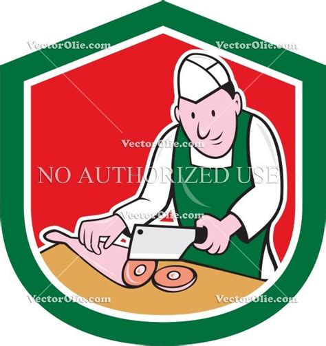 Artwork Butcher Chop Chopping Crest Cutter Graphics Illustration