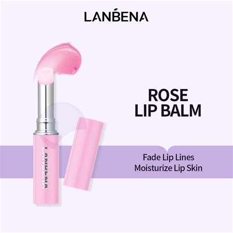 LANBENA Rose Lip Balm Mask Natural Extract Fade Lip Lines Nourishing