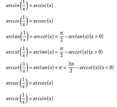 反三角函数概述公式及基本运算