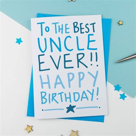 Best Uncle Ever Handdrawn Birthday Card Uncle Birthday Card