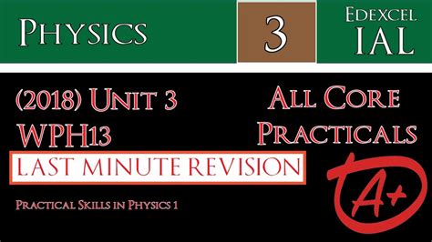 New Ial Edexcel Physics Unit Wph All Core Practical In