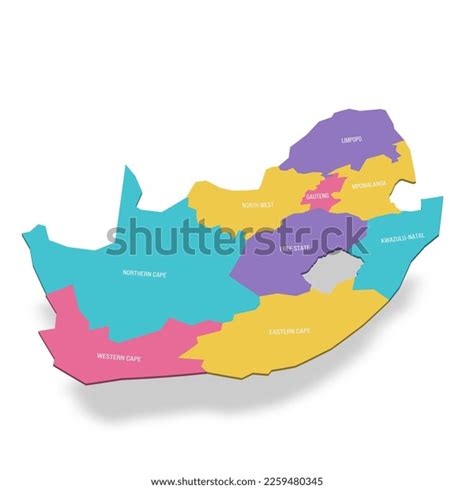 South Africa Political Map Administrative Divisions Stock Vector ...