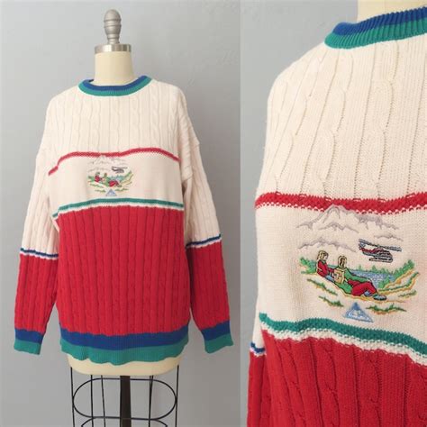 Novelty Knit Sweater Mens Etsy