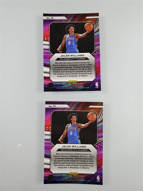 2022 23 Panini Prizm Jalen Williams Instant Impact 11 Rookie OKC