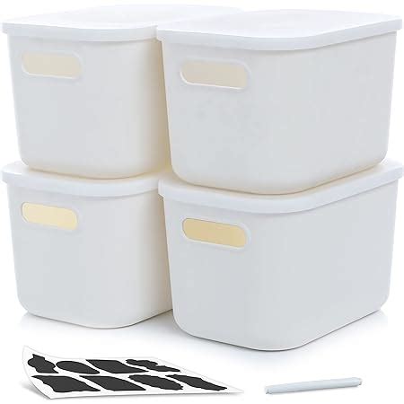 Amazon Citylife Pcs Storage Bins With Bamboo Lids Plastic