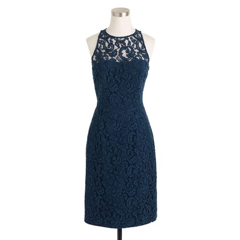 J Crew Pamela Dress In Leavers Lace In Blue Acropolis Blue Lyst