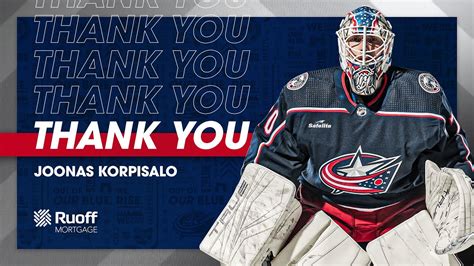 Joonas Korpisalo Thank You For 8 Memorable Season As A Columbus Blue