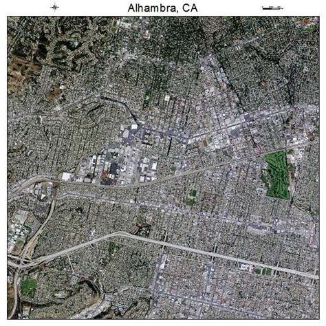 Aerial Photography Map of Alhambra, CA California