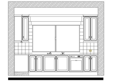 D Kitchen Elevation Design Dwg File Cadbull